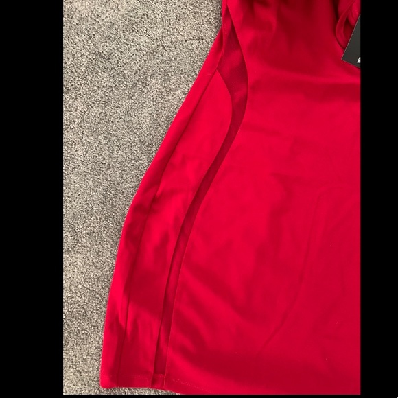 Off Shoulder Ruffle Mini Dress- Red - Picture 2 of 5